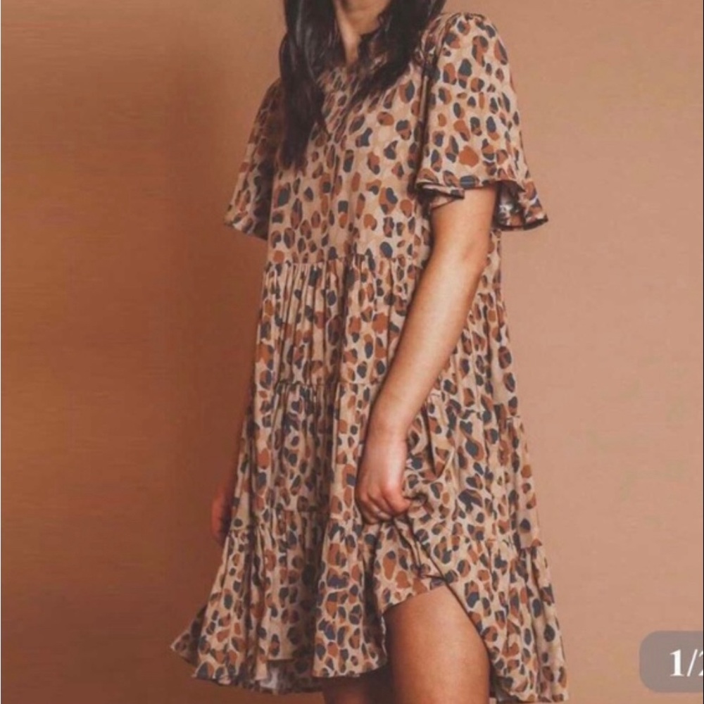 Tiered Cheetah Print Dress